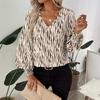Women's Fashion Casual Spring Autumn Long Sleeve V-Neck Blouses & Shirts