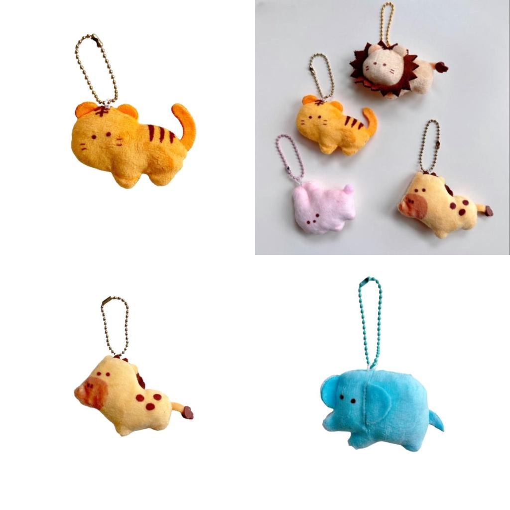 Cute Bean-eyed Plush Animal Zoo Keychains Elephant Koala Panda Lion And More!