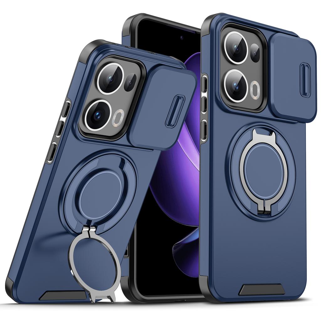 For Oppo Reno13 Case OPPO Reno 13 Cover Oppo Reno13 Pro Magnetic Ring Armor Slide Camera Lens Case Magsafe Wireless Charge Cover