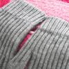 Daiso Ribbed Finger Hole Gloves Grey