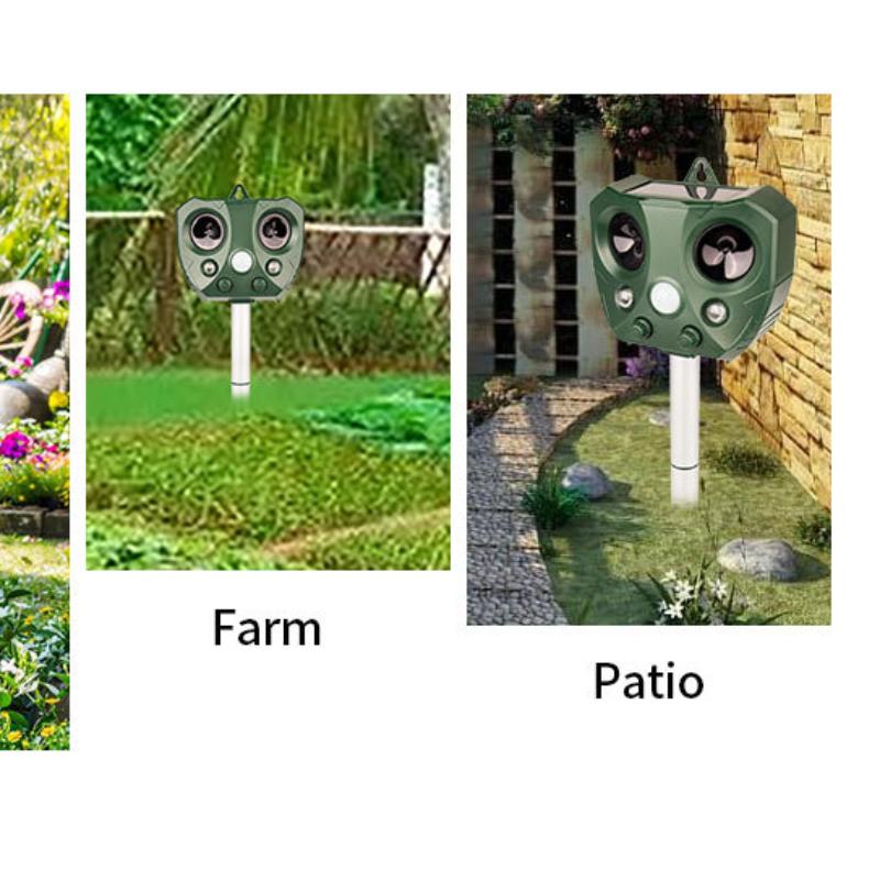 Ultrasonic Rodent Repellent Outdoor Solar Animal Repellent Infrared Induction Flash Bird Repellent
