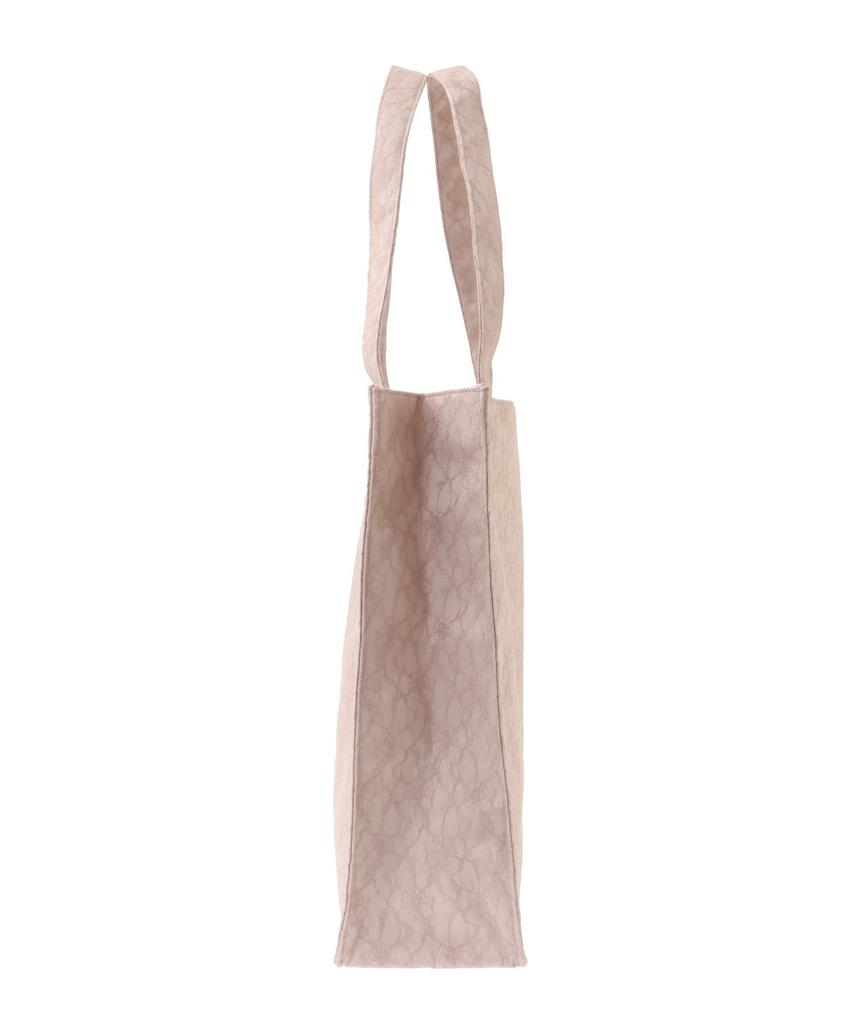 Maison de Fleur Women's Pink Square Tote Bag with Embroidered Lace Logo