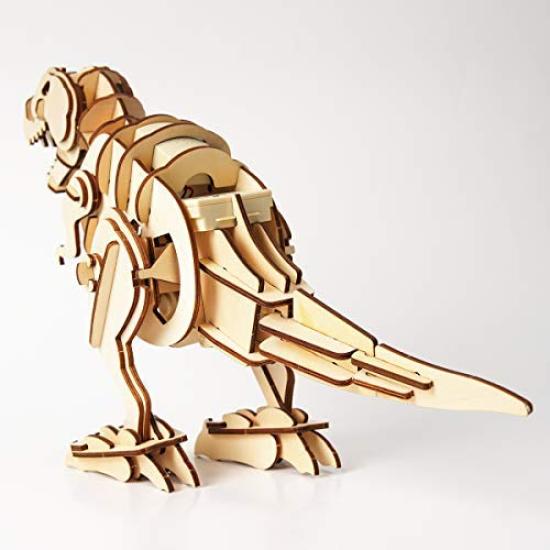 3D Wooden Puzzle Dinosaur Series Tyrannosaurus with Japanese Instructions Tsukurundesu® Battery-Operated (D200 (Large))