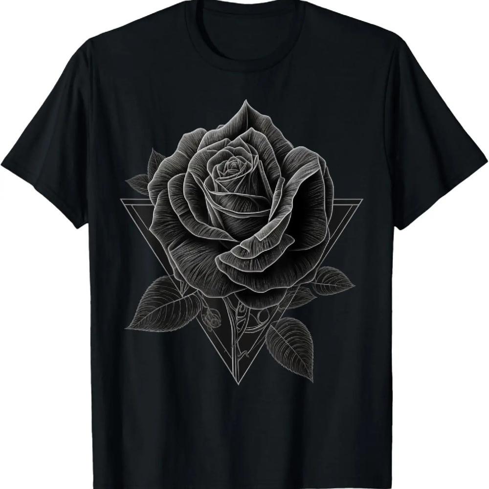 

Sacred Geometry black and white Rose T-Shirt XXXXXL чёрный
