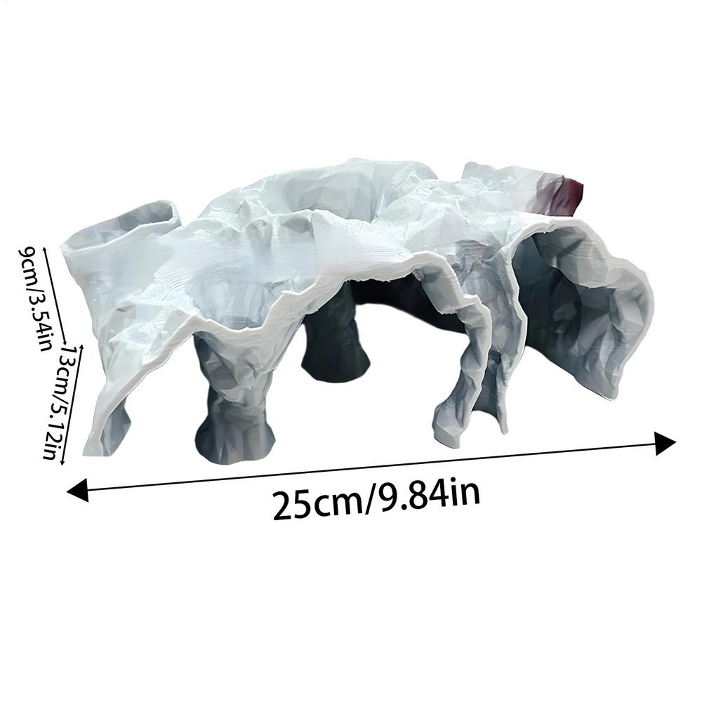 S/M/L Fish Tank H idden Cave Hideout Shelter Tunnel For Small Fish Shrimp Reptile, ABS Aquarium Landscaping Underground Cave