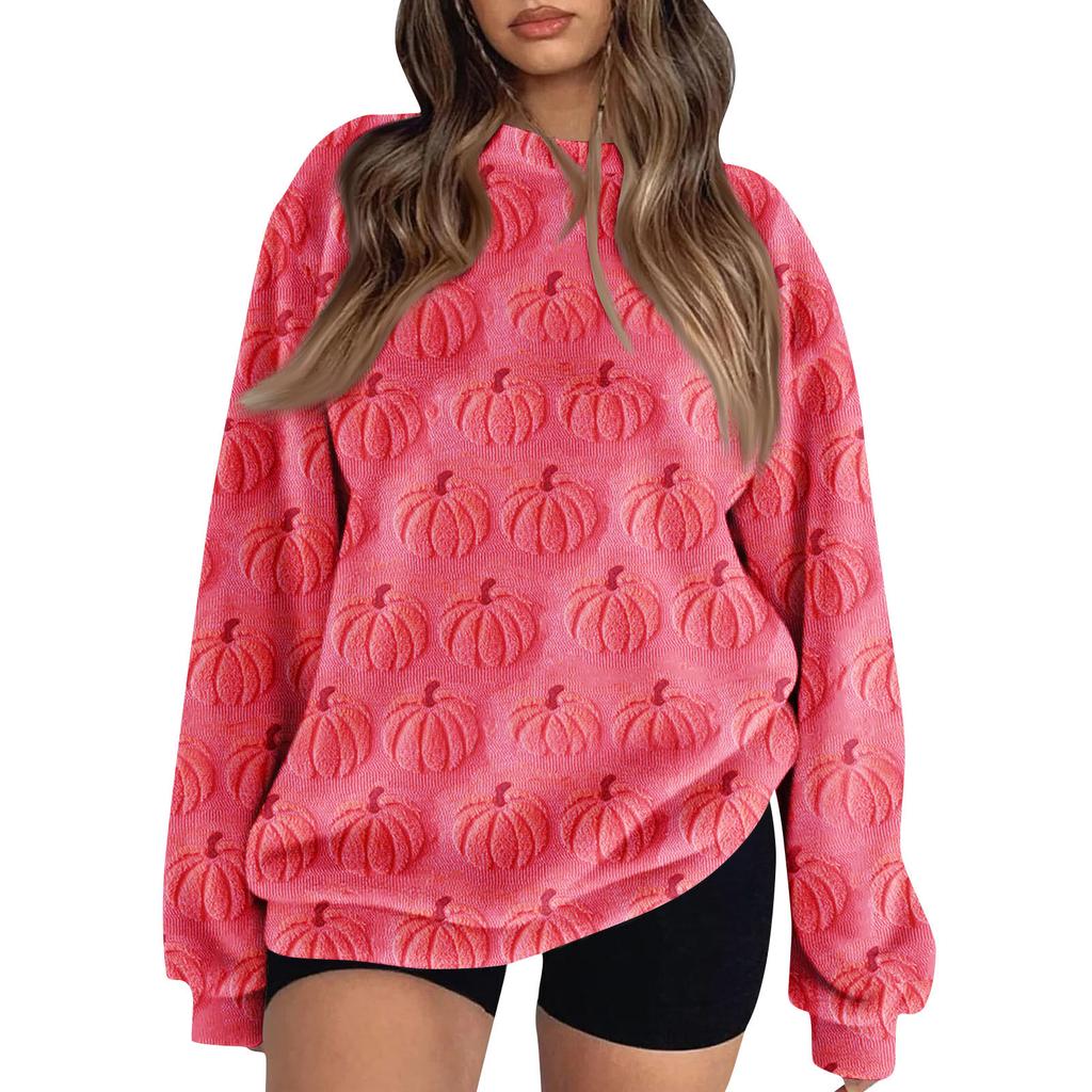 Colorblock genser for kvinner Langermet rund hals Uformell Komfortabel løs lett genser for kvinner