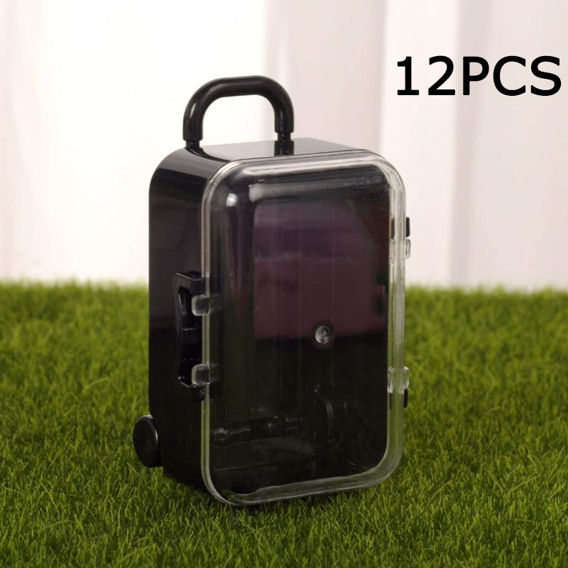 

WTEMPO 12 шт. Креативные пластиковые подарочные коробки в форме чемодана, декор для вечеринки, коробки для угощений, откидные упаковочные коробки для хранения и дарения деликатных предметов 12pcs