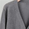 Women's Autumn And Winter Long Sleeved Knitted V Neck Cardigan Sweater Contrasting Striped Thin Jacket