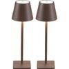 KDG 2 Pack Cordless Black Table Lamps, Rechargeable Portable LED Desk Lamps | 5000mAh Battery Operated 3 Color Stepless Dimming Up for Restaurant,