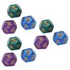 3 sady 12stranných kostek Vodotěsné plastové pro deskové hry Výuka Modrá Fialová Zelená