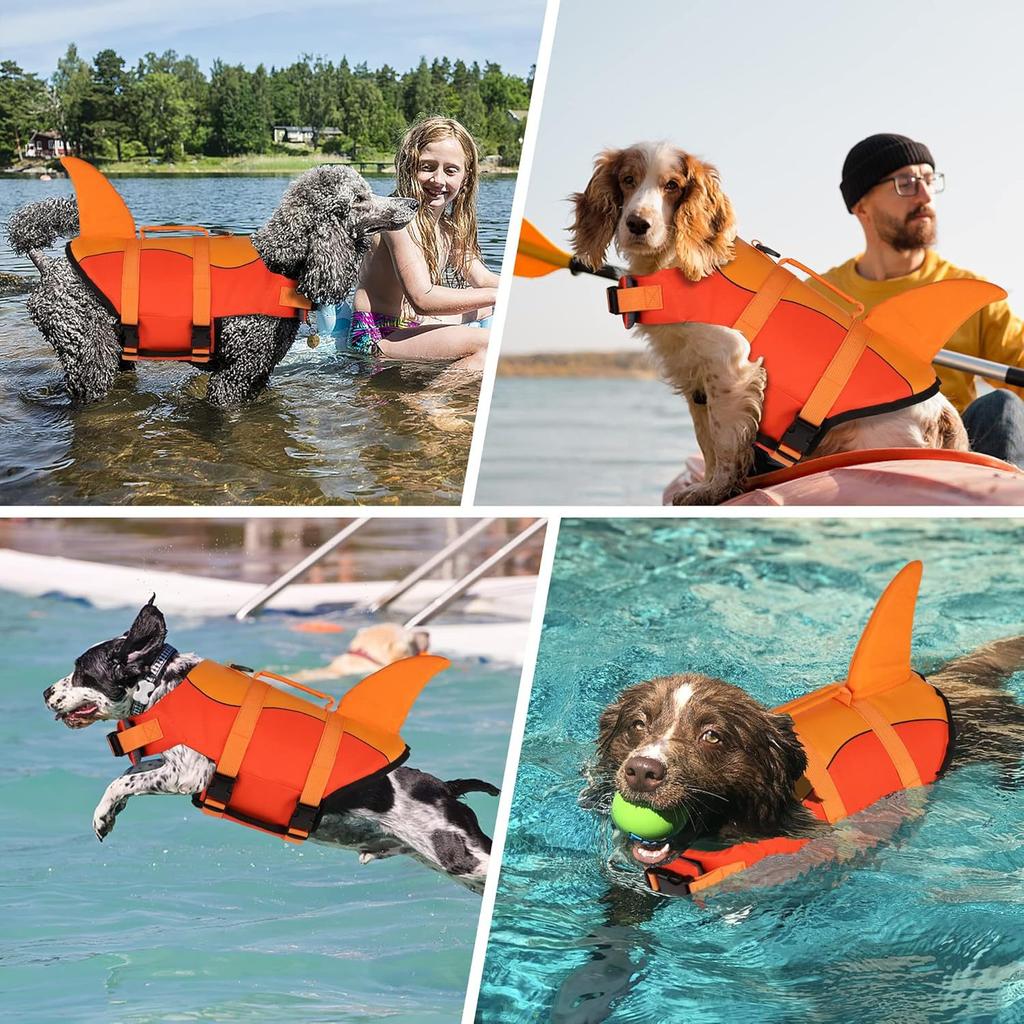 Schwimmweste Für Hunde Super Auftrieb Meerjungfrau Hai Hundeschwimmweste Für Kleine Große Hunde Reflektierend Sicher Welpen Badeanzug Mit Griff
