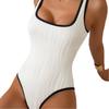 Swimsuit One-piece Slim and Thin Swimsuit Black and White Bikini Sports Color Matching