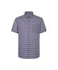 Dagseusyeocheu Cotton Blend Small Check Short Sleeve Shirt Regular Fit Navy_Dls2Shcs111N1