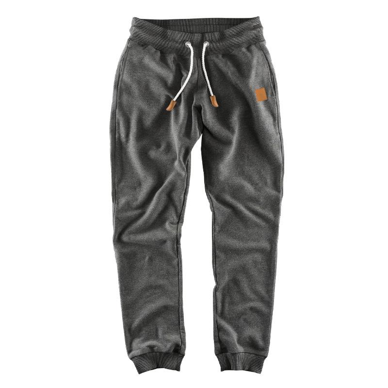 

New European and American Men s Spring and Autumn Casual Sports Trousers Men s Loose Tether Solid Color Small Foot Trendy Sweatpants Spot S темно-серого