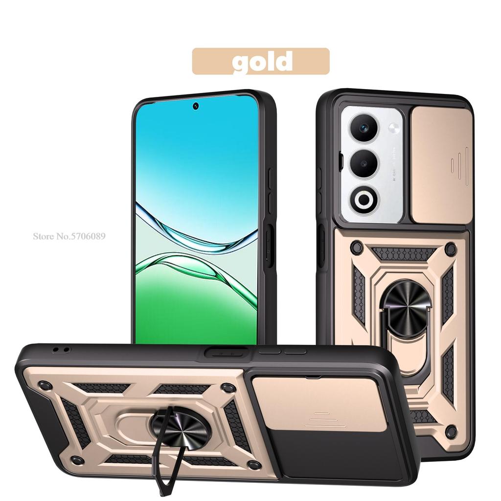A5 A5X Armor Case For OPPO A5 5G 2025 Case A5X 4G 5G Shockproof Slide Lens Protector Phone Cover For OPPO A5X Case With Ring