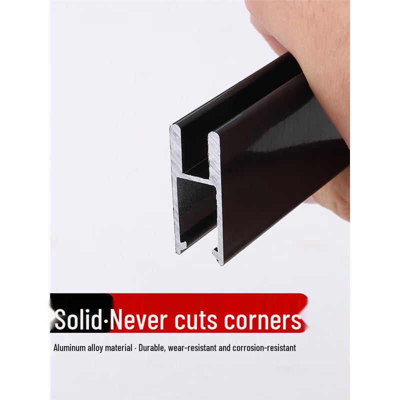 XUTE 8mm Black Frameless Glass Sliding Door Track Kit
