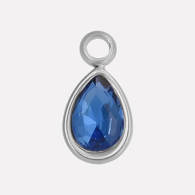 Geometry Water Droplets Pendant Shiny Rhinestone Stainless Steel Base Waterproof Charms For Jewelry Making Supplies DIY Bracelet