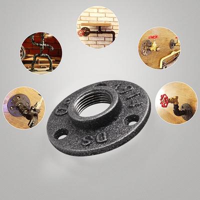 1ks 1/2" 3/4" 1" černá dekorativní kujná litina podlahová/stěnová příruba tvarovky kujné litinové trubky zahradní potřeby