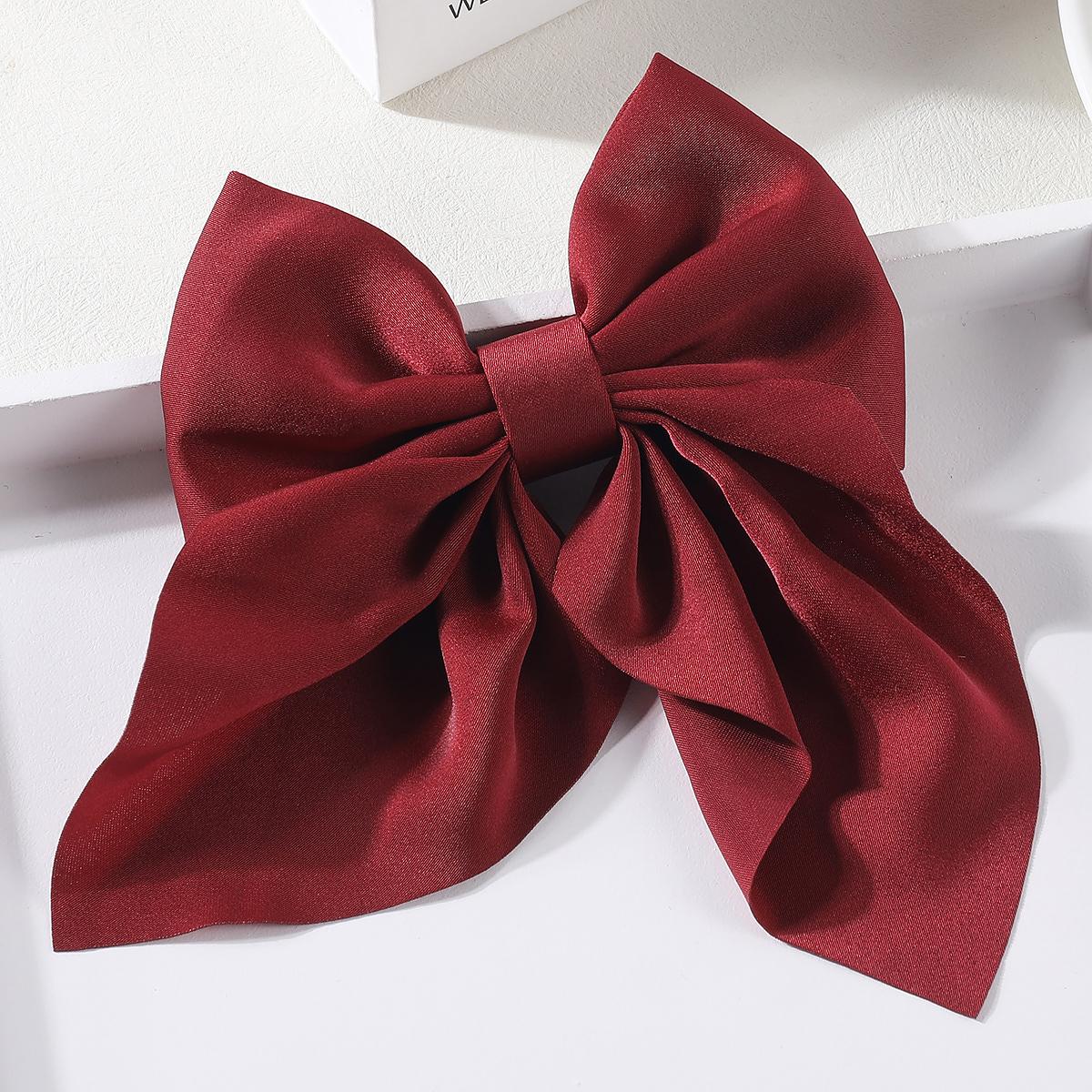 

Sweet Bow Hairpins for Women Solid Color Bowknot Hair Clips Satin Butterfly Barrettes Duckbill Clip Girls Hair Accessories Size fits all