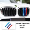 3 Color Car Front Grille Cover Bumper Stripe Stickers For BMW X1 X3 X4 X5 X6 F25 F26 F48 G01 G02 G20 G28 Car Styling Accessories