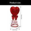 Red Spring Activated Heart Tree Toppers Star Ornament for Holidays Parties Cotton and Metal Decoration