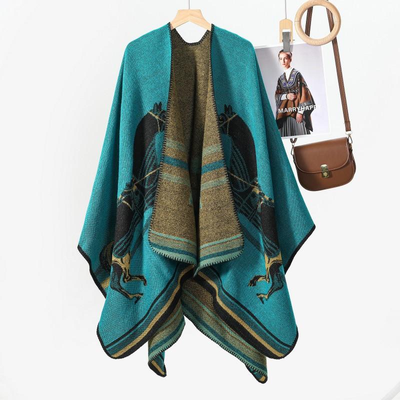 2026 Winter Scarf Cloak Faux Cashmere Warm Versatile Shawl Women Travel Photo Shoot