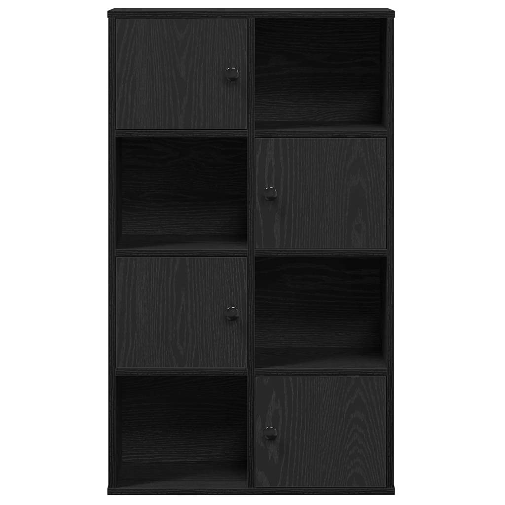 Bookshelf Black Oak Effect 60x24x101.5 cm Engineered Wood