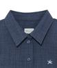 THE COLDEST MOMENT (W) Tcm Mini Logo Textured Half Shirt (Navy)