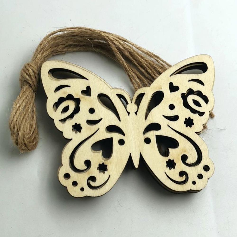

10pcs Wood Unfinished Wooden Butterfly Cutouts 90mm*69mm Blank Wooden Ornaments Hanging Ornaments