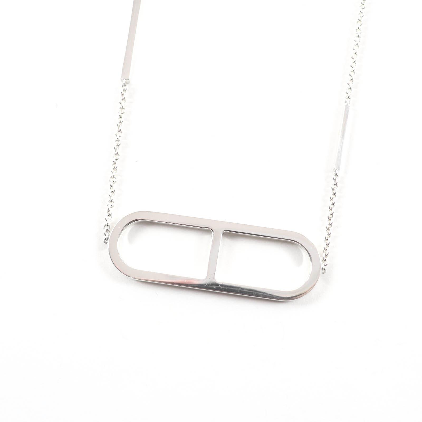 

Чудовий necklace HERMES Ever Chaine D ancle Довгий Срібло AG925 Жіночий Вживаний
