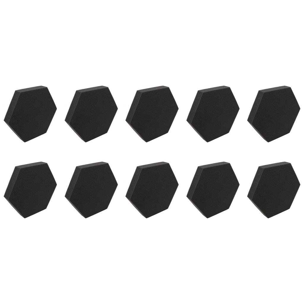 10Pcs Hexagonal Acoustic Foam Flame Retardant High Density Decorative Soundproof Wall Panels
