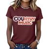 Women's Fashionable Casual Music Festival Print Round-Neck Short-Sleeve T-Shirt