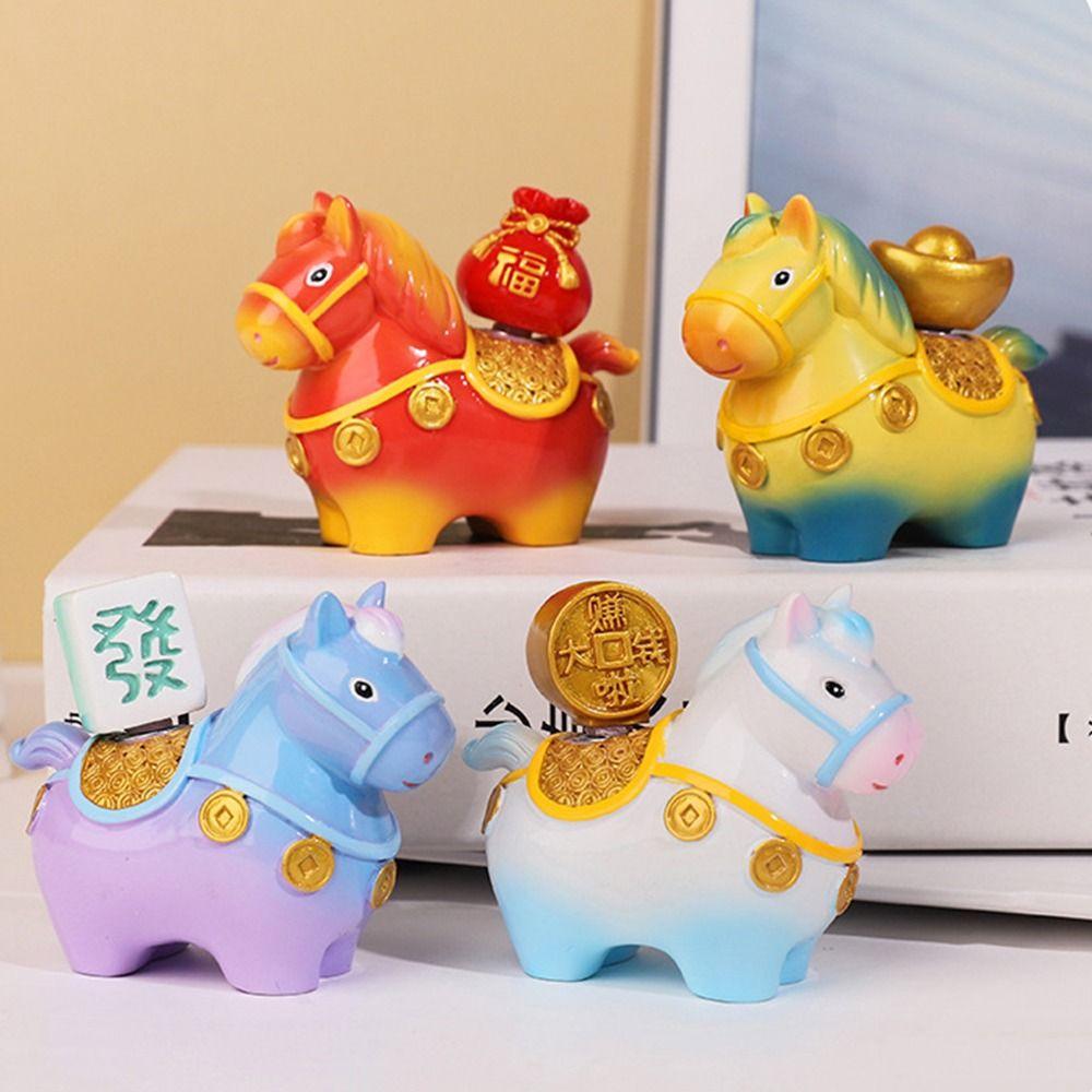 Handcrafted Zodiac Horse Ornaments Kawaii Zodiac Horse Figurines Chinese New Year