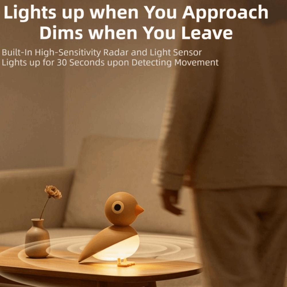 Dimmable Magnetic Night Light Portable Mini LED Bird Lamp Motion Sensor Night Light Living Room