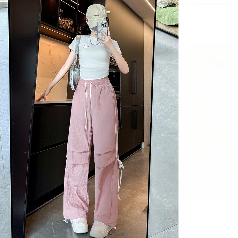 Summer New Loose Drape Wide-leg Pants Casual Bow Quick-drying Overalls