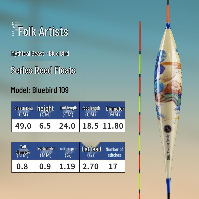Qingniao S-Grade High Sensitivity Crystal Tail Reed Float for Carp and Crucian Fishing