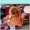 Capybara Plush Doll With Silver Keyring For Gift And Decor Enthusiasts