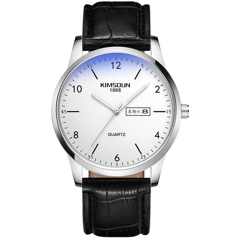 

Watch Men s Ultra-thin Double Calendar Quartz Watch Fashion Student Waterproof Men s Watch Watch