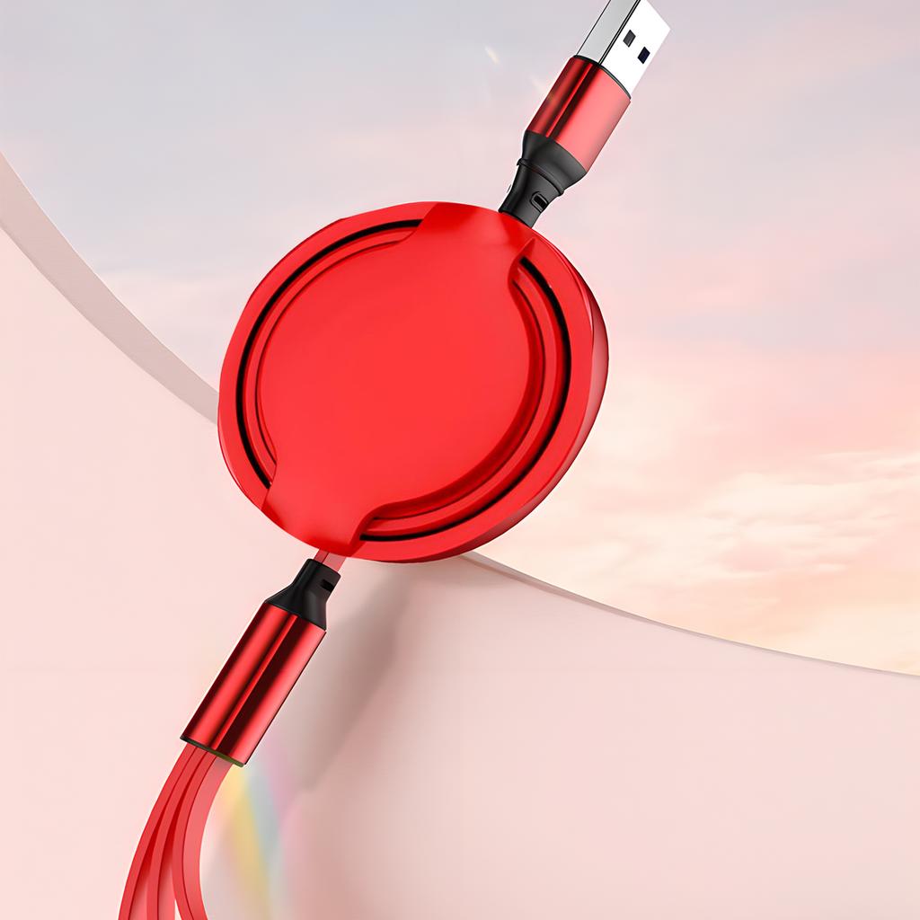 3 in 1 Retractable USB Cable for iPhone Charger Fast Wire Charging Cable For Android Phone Type C For Xiaomi Samsung