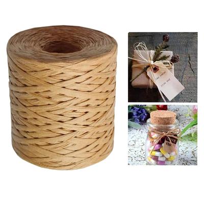 200M Paper Raffia Ribbon Cord Craft Twine Rope String DIY Chocolate