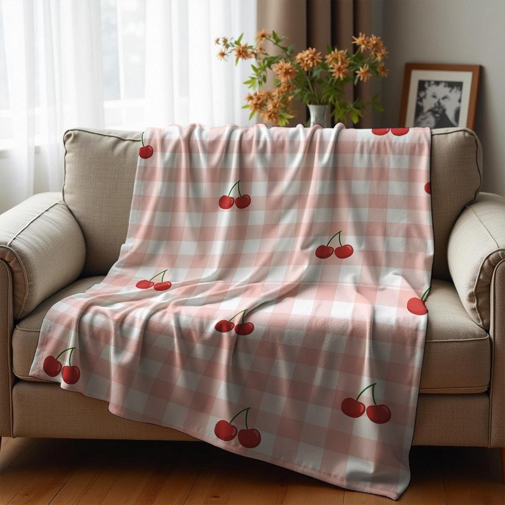 Simple Apple Fruit Soft Flannel Blanket Breathable Warm Throw for Office Car Sofa Kids Room Birthday Xmas Gift