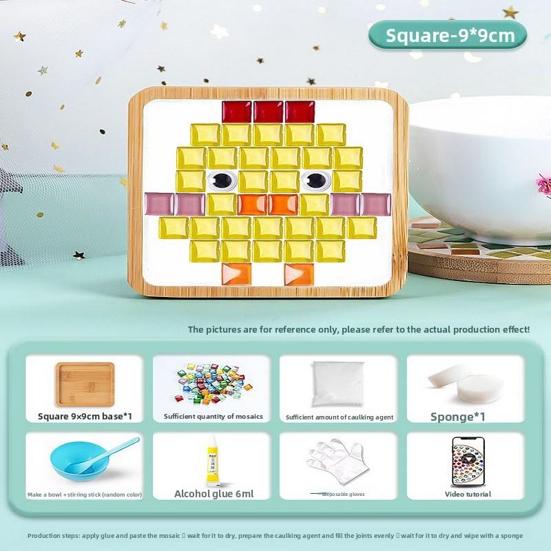 High-value Hot Sale Mosaic Coaster Creative Set Material Tools Handmade Decoration Gift Kindergarten Art Gift Card