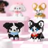 Tier Mikro Bausteine Sets Ozelot Ragdoll Katze Hund 3D Modell Husky Collie Mini Figur Baustein Spielzeug Schnauzer Für Kinder Geschenk