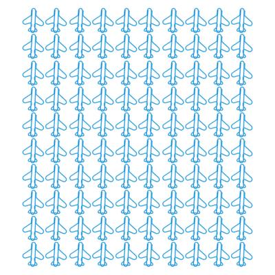 100 Stück Niedliche Büroklammern Flugzeugform Design Überzogener Draht Leuchtende Farbe Ausgefallene Büroklammern für Scrapbook
