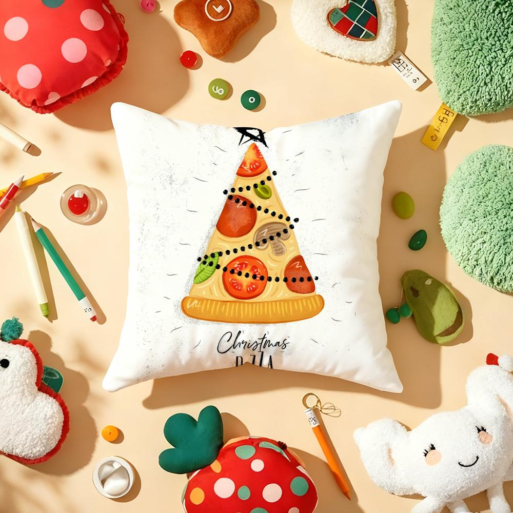Merry Christmas Home Decoration Cushion Cover Plush Fabric Soft Double-Sided Printed Sofa Warm Winter Home Gift Pillow Cover
