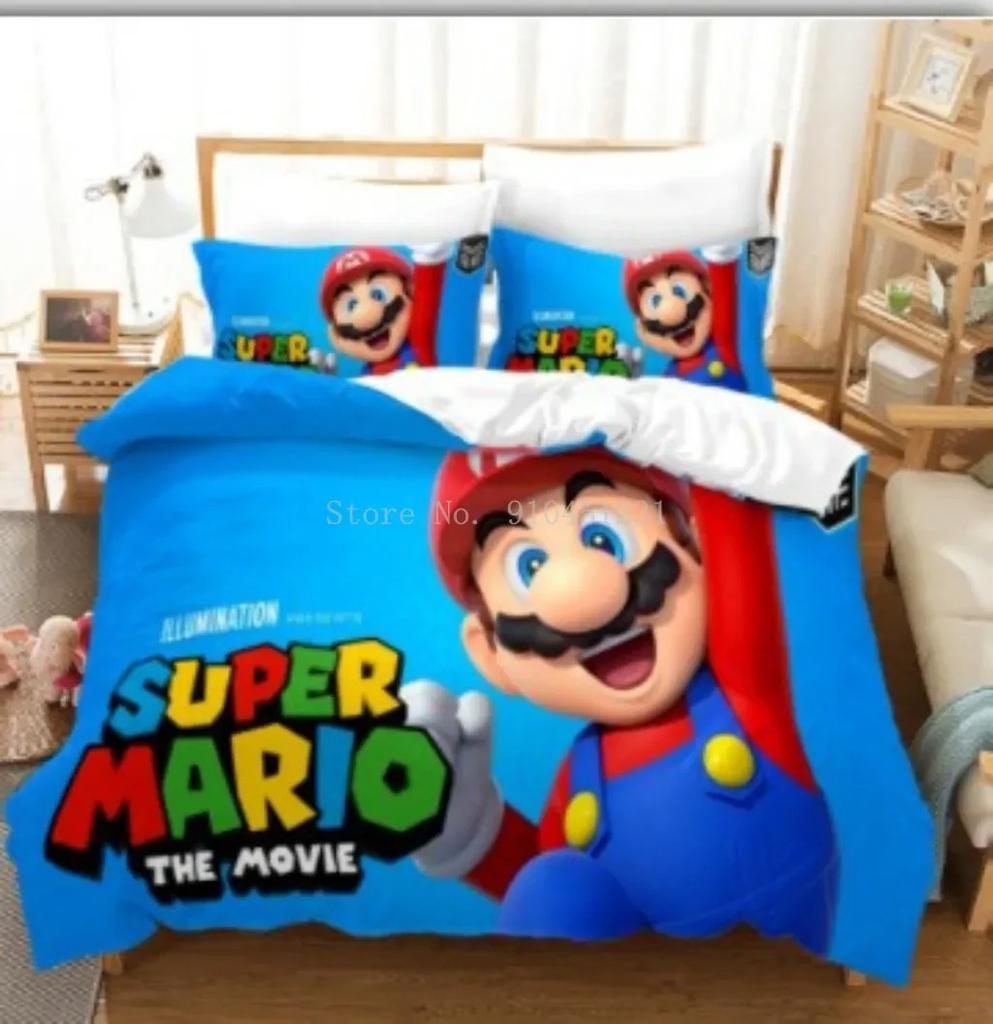 Super Mario Duvet Cover Set Comfortable and Warm Bedding Set for Decorating Your Bedroom and Enhancing Home Life for Teens Gifts