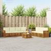 Outdoor Sofa Set 8 pcs Natural and Cream Solid Acacia Wood