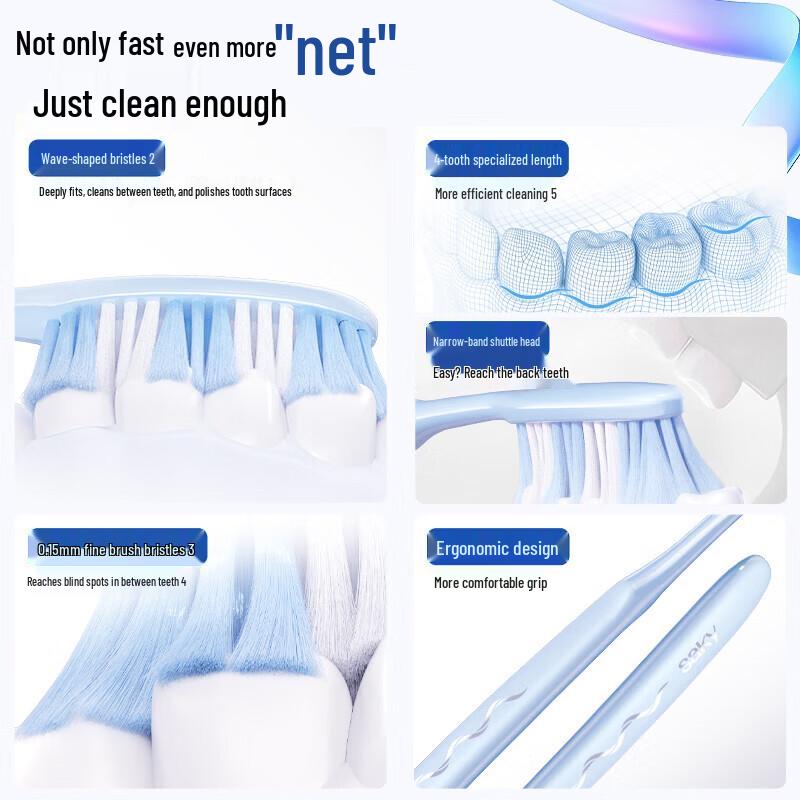 Saky Adult Soft Bristle Long-Head Toothbrush