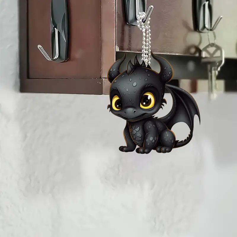 Black Dragon Enchanting Acrylic Hanging Decor Trendy Cartoon Style For Car Interiors