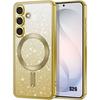 Magnetic Case - BOOLING - for Samsung Galaxy S26 - Anti-Scratch Shockproof Silicone - Glitter Gold